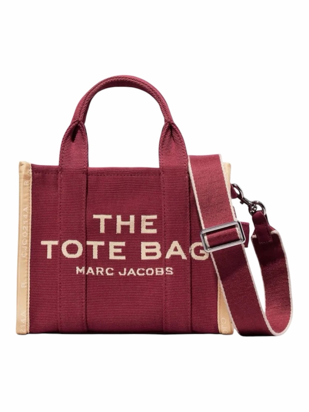 Marc Jacobs The Small Tote Bag in burgundy with beige trim